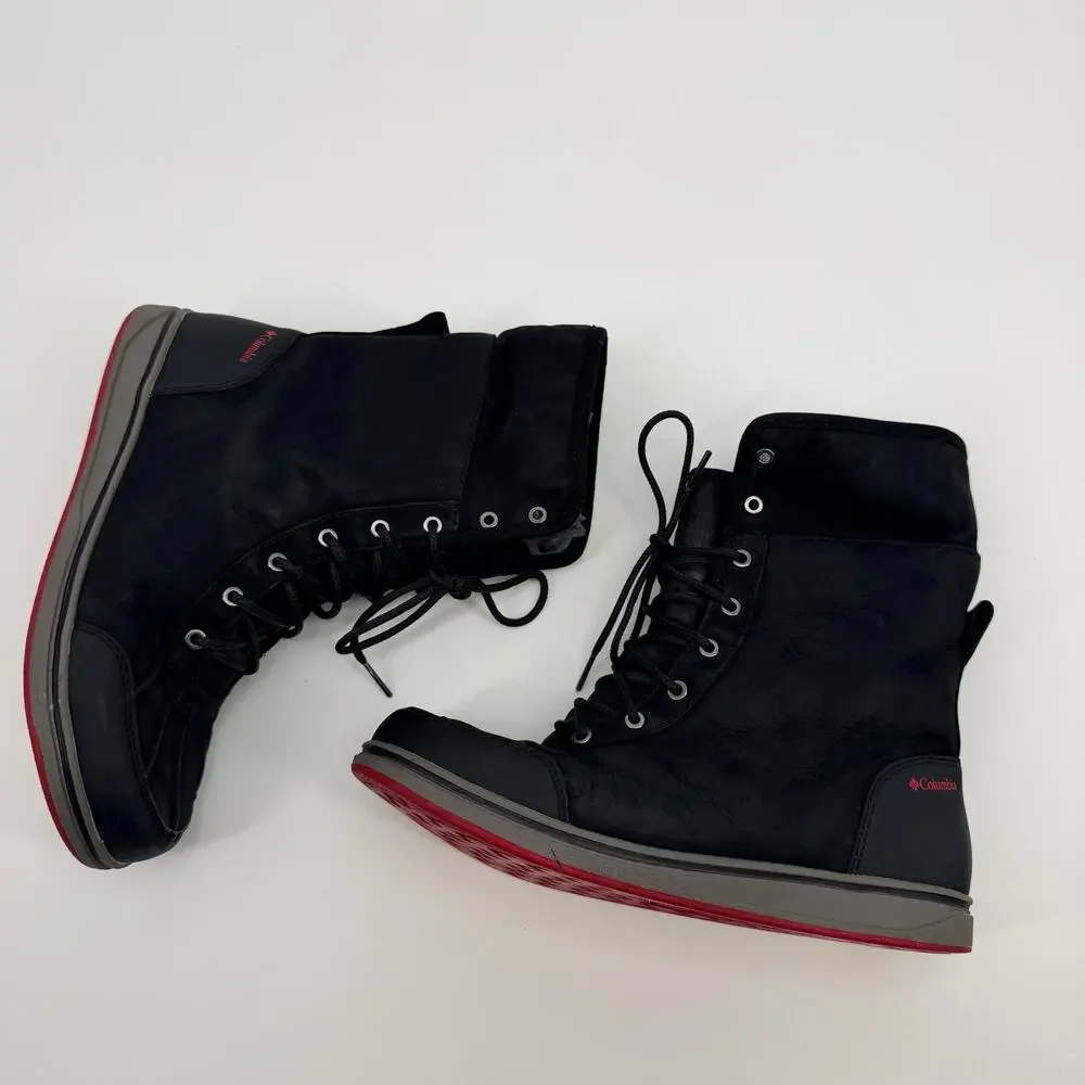 Columbia Omni Tech Heat Snow Winter Waterproof Boots Black Lace Up Insulated 6